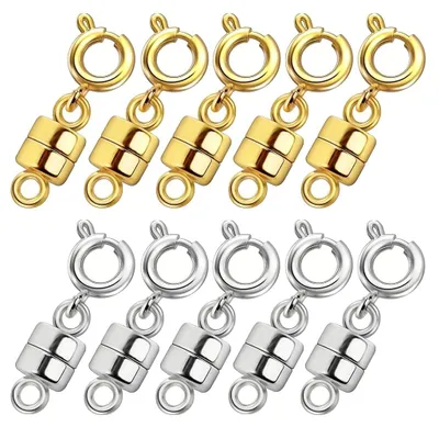 Productafbeelding van Magnetische sluitingen voor kettingen en armbanden - 10 stuks - Zilverkleurig - Kettingverlengstukken