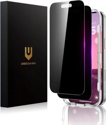 Produktbild von UNBREAKcable iPhone 16 Panzer Schutz Glas 28° Sichtschutzfolie 9H Härte 2 Stück