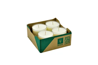 Produktbild von 96 Öko Maxi Teelichter Natur Rapswachs transparente Hülle Wenzel Kerzen