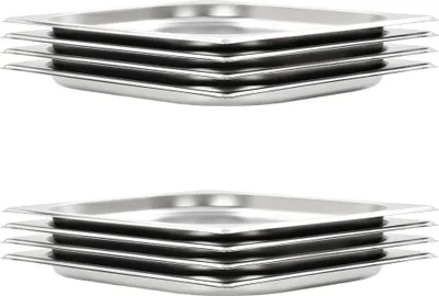 Zdjęcie produktu dla Pojemniki gastronomiczne 8 szt., GN 1/2, 20 mm, stal nierdzewna