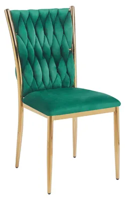 Obrázek produktu pro Elegantní jídelní židle SERELITH - zelená / zlatá