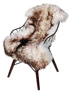 Image de Tapis en peau de mouton "Eco", motif "Flamed", dimensions 100-110 cm