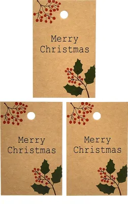Produktbild von Geschenkanhänger Merry Christmas Naturpapier 8,5×5,5cm 20 Stk, 20 Stück