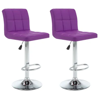 Image de Maison Exclusive - Lot de 2 tabourets de bar en similicuir violet