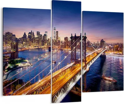 Produktbild von Bild auf Leinwand - Leinwandbild - Usa amerika new york manhattan - 95x80cm - Wand Bild - Wanddeko - Leinwanddruck - Bilder - Kunstdruck - Wanddekoration - Leinwand bilder - Wandkunst - CB95x80-2820