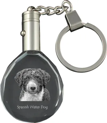 Produktbild von Spanischer Wasserhund, Andalusischer Türke, Türkenhund - Anhänger mit einem Foto eines Hundes, Schlüsselanhänger aus Kristall in einer Geschenkbox, ein einzigartiges Geschenk von Art-Dog