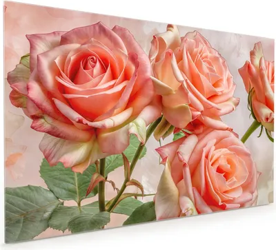 Produktbild von Küchenrückwand Spritzschutz Glas mit Motiv Rosen Bouquet 40 x 40 cm