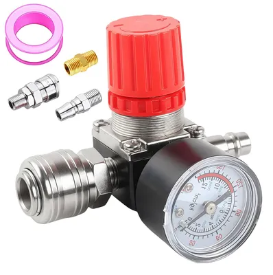 1/4" Druckregler für Luftkompressor mit Manometer, Druckluftregler