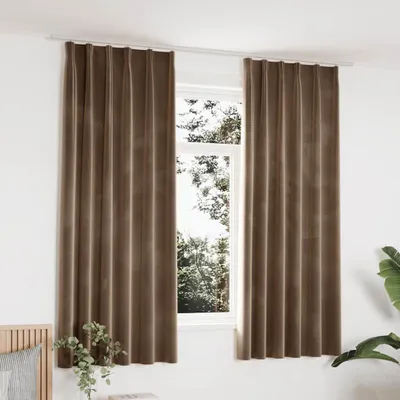Immagine prodotto di VIDAXL -Vorhänge Blackout 2 STs mit Hooks 140x175 cm Samt Beige