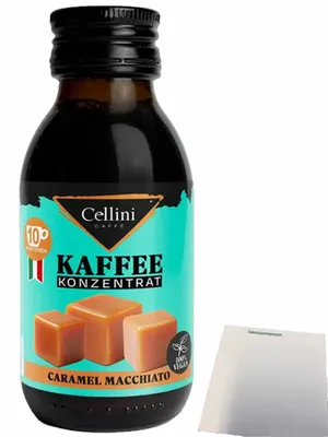 Produktbild von Cellini Kaffeekonzentrat Caramel Macchiato (100ml Flasche) + usy Block