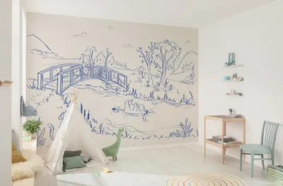 Productafbeelding van Komar Vliesbehang - Disney Winnie the Pooh, blauw, afmetingen 350 x 250 cm