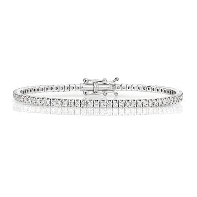 Produktbild von 18 Karat (750) Weißgold Damen - Diamant Tennis Armband Brillant-Schliff 2.22 Karat G - SI VS - 18cm, 9 Gramm; TRS2515