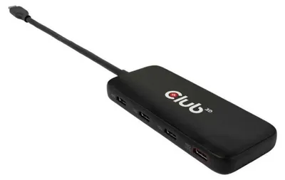 Produktbild von CLUB3D CSV-1548, USB 3.2 Gen 1 (3.1 Gen 1) Type-C, Schwarz, 100 W, USB, 95 mm, 38 mm
