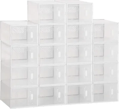 Produktbild von Modulares Regalsystem mit 18 Fächern, Steckregal, 25 cm x 35 cm x 19 cm, Transparent