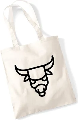 Produktbild von Huuraa Jutebeutel Stier Sternzeichen Symbol 10 Liter Natural Baumwolle Tasche Geschenkidee
