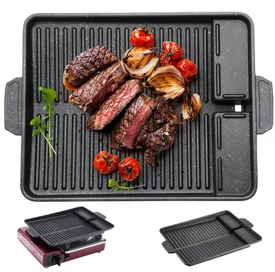 Gusseiserne Grillplatte für Induktion, 32x26 cm, Antihaftbeschichtung