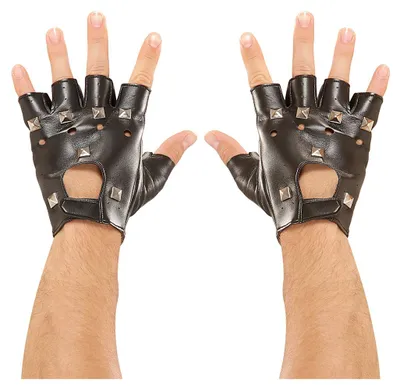 Produktbild von Punkrock & Biker Handschuhe mit Nieten als Kostümzubehör