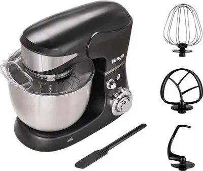 Zdjęcie produktu dla Royalty Line RL-PKM1600: 6-biegowy robot kuchenny ze stali nierdzewnej o mocy 1600 W i pojemności 6 l - czarny