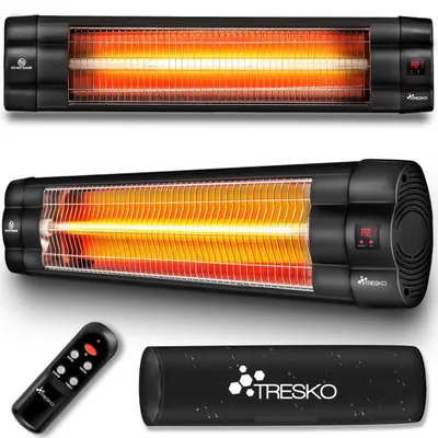 Obrázek produktu pro Infračervený ohřívač pro terasy - výkon 2500 W - černý hliník - montáž na zeď - elektrický ohřívač
