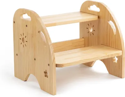 Produktbild von Trittschemel 2 Stufen, 200 kg, Holz, für Küche