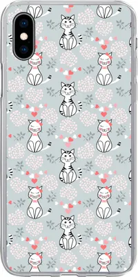 Produktbild von MuchoWow® Handyhülle Schutzhülle Hülle für Telefoonhoesje iPhone Xs Muster - Katze - Herz - Mädchen - Kinder - Mädchen Silikon Softcase Handy Hülle - Handytasche