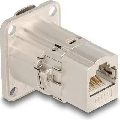 Produktbild von Delock D-Typ RJ45 Einbaubuchse / Kupplung Cat.6A STP Metall