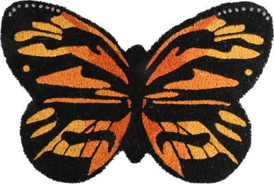 Produktbild von Charmante Landhaus Türmatte; Kokos Matte, Fussmatte BUTTERFLY Schmetterling