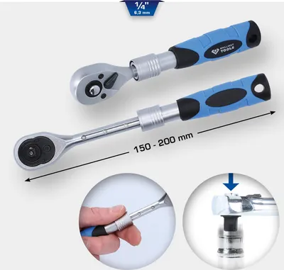 Immagine prodotto di Brilliant Tools Cricchetto telescopico reversibile da 1/4 di pollice (150 - 200 mm)