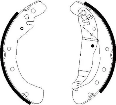 Produktbild von Bremsbackensatz Ø 230 mm 42 mm HELLA passend für u.a. OPEL ASTRA