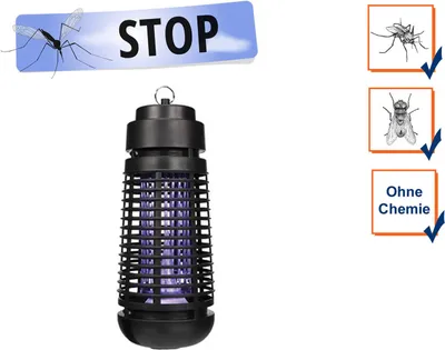 Produktbild von Perel Elektrischer LED UV Insektenvernichter, 1000V Hochspannungsgitter, leiser Betrieb, abnehmbare