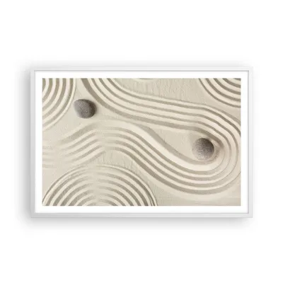 Produktbild von Gerahmtes Poster - Weißer Rahmen - Steine Figuren Sand - 91,5x61 cm - Wand Bild - Wanddeko - Wandbilder - Kunstposter - Wandposter - Bilderrahmen - Bilder - Kunstdruck Wanddekoration - P2WAA91x61-5127