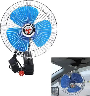 Obrázek produktu pro Elektrický ventilátor do auta, 12V/24V, ventilátor do interiéru nákladního vozidla, malý stropní ventilátor pro chlazení velkého množství vzduchu v autě, 6 palců, 24V