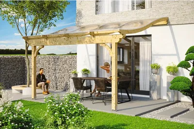 Produktbild von Terrassenüberdachung SKAN HOLZ Verona 434x339 cm natur