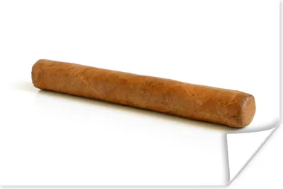 Produktbild von MuchoWow® Poster Kubanische Zigarre auf einem weißen Hintergrund 120x80 cm - Bilder