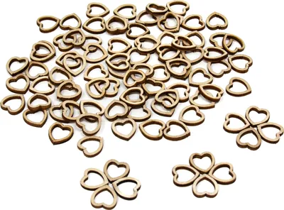 Produktbild von Oblique Unique 100 Mini Holz Herzen mit Loch Dekoherzen Tischdeko für Hochzeit Holzdeko für Verzierung Basteln