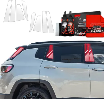 Obrázek produktu pro Ochranná fólie 8in1 Grizz Protector pro sloupky B, C a D – Jeep Compass (2020–2024)