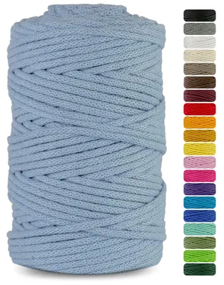 Obrázek produktu pro Netuno, příze pro macramé, 3 mm, světle modrá, 100 metrů, vhodná pro háčkování košíků – rozměr 3 mm / 100 m