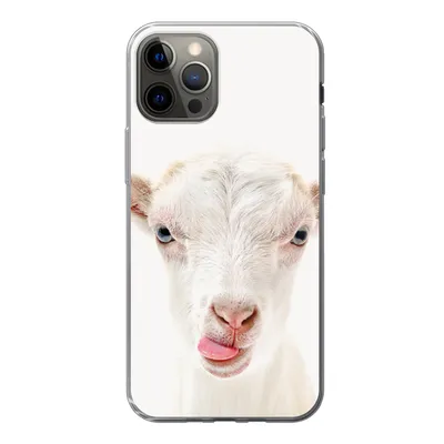 Produktbild von MuchoWow® Handyhülle Schutzhülle Hülle für iPhone 13 Pro Ziege - Porträt - Junge - Mädchen - Kinder - Weiß Silikon Softcase Handy Hülle - Handy-Tasche