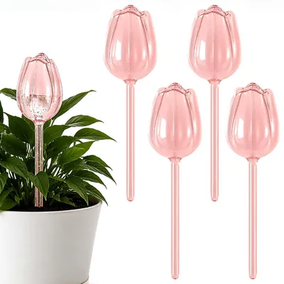 Immagine prodotto di Sfere autoirriganti a forma di tulipano, capacità 170 ml, confezione da 4, per piante