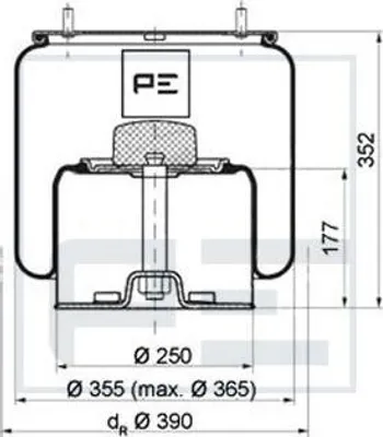 Image de PETERS ENNEPETAL Soufflet pneumatique 084.020-72A 18 kg