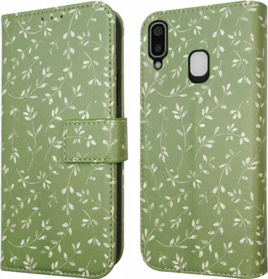 Image de imoshion Design Bibliothèque pour le Samsung Galaxy A20e - Fleurs vertes