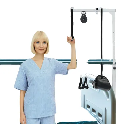 Produktbild von Hilfsstange, Stahlmaterial, Tragfähigkeit 100 kg / 220,46 lbs, Höhenverstellung 130 cm bis 175 cm, Rohrstärke 1,5 mm / 3,5 mm, Grundfläche 82 cm x 76 cm