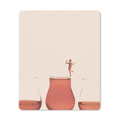 Produktbild von MuchoWow® Mauspad Mousepad Frau - Wein - Jahrgang 19x23 cm - Mousepads - Maus Mat - Pad - Mausunterlage - Mauspads - Spielen