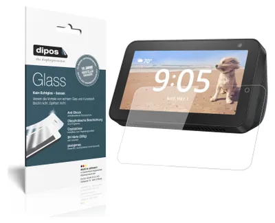 Produktbild von 2x Schutzfolie für Amazon Echo Show 5 - Anti-Shock 9H Folie dipos Glass