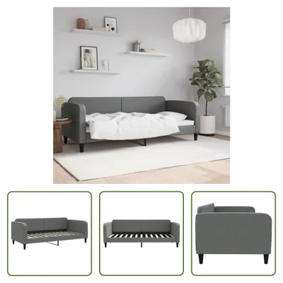 Produktbild von The Living Store Tagesbett Dunkelgrau 90x200 cm Stoff