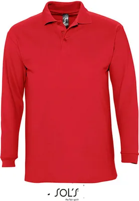 Produktbild von SOLs 11353 | Herren Longsleeve Poloshirt Winter II - Farbe: Red - Größe: L