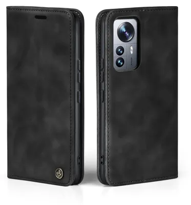 Produktbild von Handy Hülle für Xiaomi 12 Pro Klapphülle Bookcase Flip Cover Handy Tasche Etui Farbe: Schwarz