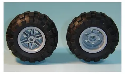 Productafbeelding van [N] Lichtblauw grijs wiel, 30,4 mm diameter x 20 mm breed, zonder bevestigingsgaten en met verstevigde velg, voorzien van een zwarte band van het type "balloon" (56 x 26) (56145 / 55976)