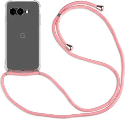 Produktbild von Handykette für Google Pixel 9A Serie Handyhülle mit Band Hülle Kordel Bumper in Rosa