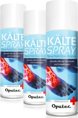 Produktbild von 3 x 400ml Oputec Kältespray Eisspray Klassisch: Erste-Hilfe-Spray bei Sportverletzungen, Schmerzen und Schwellungen - Medizinisches Kühlspray für Erste-Hilfe-Set